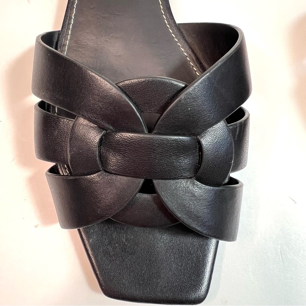 SAINT LAURENT Tribute Woven Leather Sandal Slides Black Size EU 38 - US 8 - Picture 14 of 15